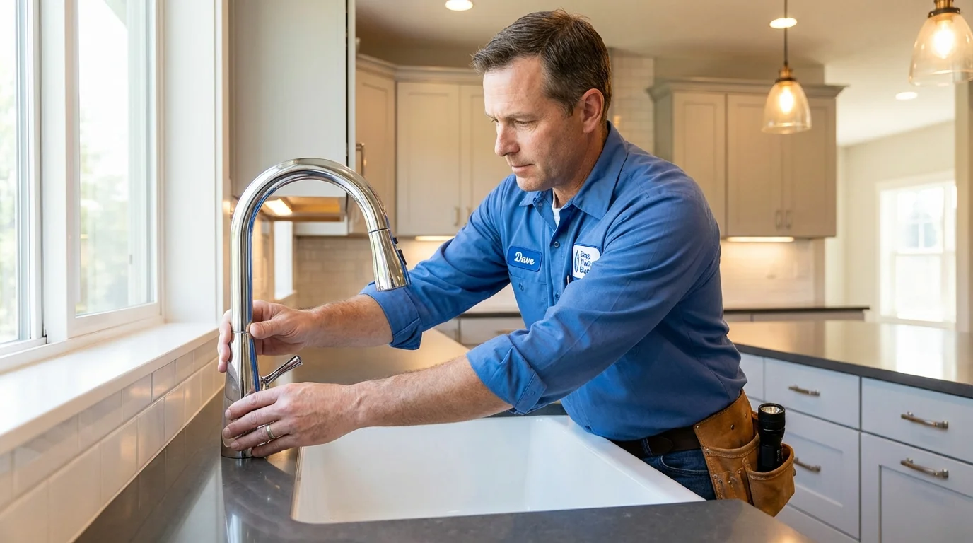 Kitchen faucet installation by Johns Plumbing LLC in Fulton